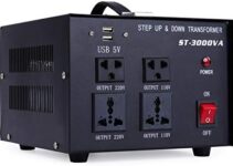 CO-Z Step Up & Down Transformer 3000W, PC & Appliances Uninterruptible Power Supply Outlet Accessory, 110V to 220V/220V to 110V Voltage Converter w 5V USB Outlets Ports, US, & Universal Sockets