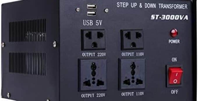 CO-Z Step Up & Down Transformer 3000W, PC & Appliances Uninterruptible Power Supply Outlet Accessory, 110V to 220V/220V to 110V Voltage Converter w 5V USB Outlets Ports, US, & Universal Sockets