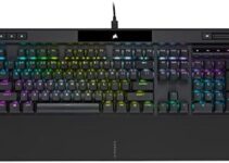 Corsair K70 RGB PRO Wired Mechanical Gaming Keyboard (CHERRY MX RGB Blue Switches: Tactile and Clicky, 8,000Hz Hyper-Polling, PBT DOUBLE-SHOT PRO Keycaps, Soft-Touch Palm Rest) QWERTY, NA – Black