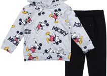 Disney Mickey Mouse Fleece Pullover Hoodie and Pants Outfit Set Infant to Big Kid