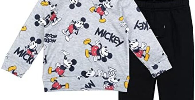 Disney Mickey Mouse Fleece Pullover Hoodie and Pants Outfit Set Infant to Big Kid
