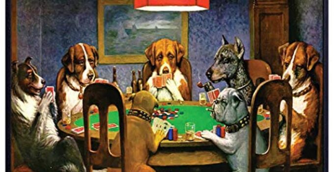 Dogs Playing Cards – Unframed Wall Art Print – Great Home Decor for Game Room or Man Cave – Awesome Gift For Animal Lovers – Ready to Frame (8X10) Photo