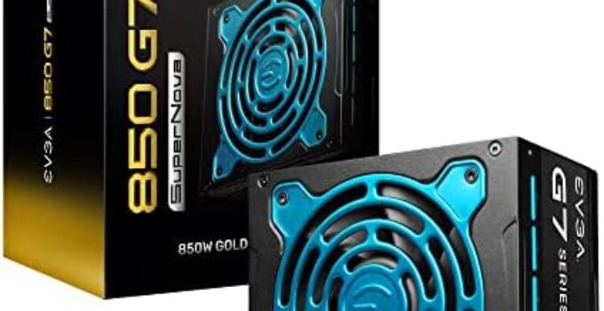EVGA Supernova 850 G7, 80 Plus Gold 850W, Fully Modular, Eco Mode with FDB Fan, 10 Year Warranty, Includes Power ON Self Tester, Compact 130mm Size, Power Supply 220-G7-0850-X1
