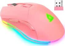 KLIM Blaze Rechargeable Wireless Gaming Mouse RGB New 2023 – High-Precision Sensor and Long-Lasting Battery – 7 Customizable Buttons – Up to 6000 DPI – Wired & Wireless Mouse for PC Mac & PS4 PS5