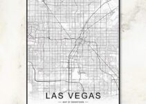 Las Vegas Map, Downtown Map, Las Vegas Street Wall Art,City Road Art, Las Vegas City Map, Office Wall Hanging, Workplace Wall Decor, 8×10 inch No Frame