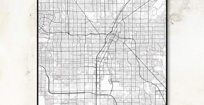 Las Vegas Map, Downtown Map, Las Vegas Street Wall Art,City Road Art, Las Vegas City Map, Office Wall Hanging, Workplace Wall Decor, 8×10 inch No Frame
