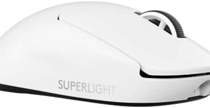 Logitech G PRO X Superlight 2 Lightspeed Wireless Gaming Mouse, Lightweight, LIGHTFORCE Hybrid Switches, Hero 2 Sensor, 32,000 DPI, 5 Programmable Buttons, USB-C Charging, PC & Mac – White