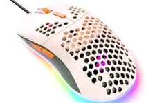 MAGIC-REFINER Wired Lightweight Gaming Mouse, 69g Ultralight Honeycomb Shell, RGB Chroma Backlit, 6400 DPI Optical Sensor, Ergonomic 6 Programmable Buttons for E-Sports,Laptop,PC,Mac Gamer