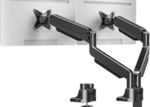 MOUNTUP Dual Monitor Mount fits 17”-42” Ultrawide Screen, Holds 6.6-33lbs, Computer Monitor Arm Desk Mount, Heavy Duty Gas Spring Monitor Stand for 2 Monitors, Vesa Mount with Clamp/Grommet Base