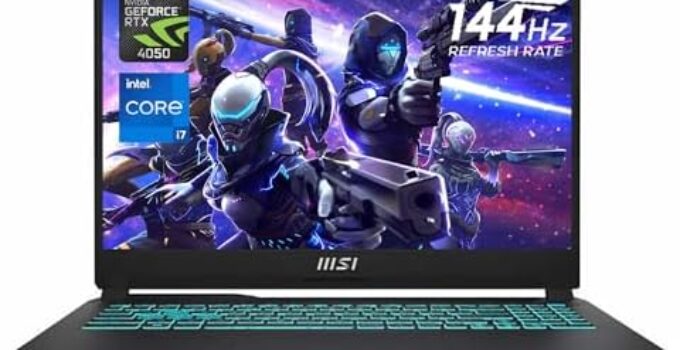 MSI Cyborg 15 Gaming Laptop, 15.6″ FHD 144Hz Display, 13th Gen Intel Core i7-13620H, NVIDIA GeForce RTX 4050, 64GB DDR5 RAM, 2TB PCIe SSD, Webcam, Backlit KB, Wi-Fi 6, Windows 11 Home, Black