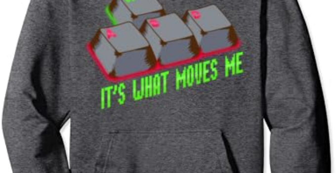 PC Gamer WASD It’s What Moves Me Keyboard Funny Gaming Pullover Hoodie