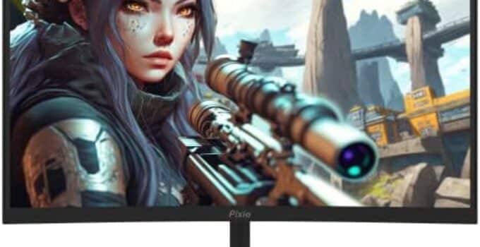 Pixio PXC243 S 24 inch 1500R Curve VA Panel 165Hz Refresh Rate FHD 1920 x 1080 Resolution 1ms MPRT Response Time HDR Adaptive Sync Esports Curved Gaming Monitor