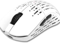 Projects Gaming Sleeper, Wireless Gaming Mouse,19000 DPI, 53g Lightweight, 6 Programmable Buttons, Long Battery Life, PAW3370 Sensor, for Esports/FPS Gaming/Laptop/PC/Mac/Windows, White