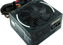 Ptcliss 550W GD550S ATX Gaming PC Power Supply 80+ Bronze PSU Non-Modular Power Supply Flat Black Cables