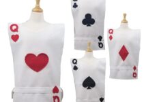 Queen Playing Card Costume Tunic (Hearts, Spades, Clubs or Diamonds) Alice in Wonderland/Card Soldier – Baby, Toddler, Kids, Teen, Adult and Plus Sizes Available (Adult Large)