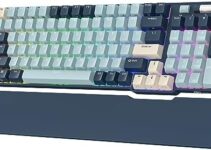 RK ROYAL KLUDGE RK96 RGB Limited Ed, 90% 96 Keys Wireless Triple Mode Bluetooth 5.0/2.4G/USB-C Hot Swappable Mechanical Keyboard w/Wrist Rest, Software Support & Massive Battery, RK Yellow Switch