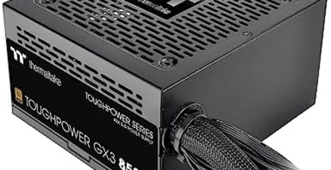 Thermaltake Toughpower GX3 850W 80Plus Gold SLI/Crossfire Ready ATX 3.0 Power Supply; PCIe5 12VHPWR Connector Included; 5 Year Warranty; PS-TPD-0850NNFAGU-3