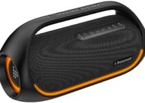 Tronsmart Bang(Upgraded) 60W Bluetooth Speakers with Subwoofer, IPX6 Waterproof Loud Bluetooth Speaker with 7 LED Color Light, 24H Playtime Bluetooth Portable Speaker with Handle for Outdoor, Party