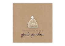 You’re going to be a Great Grandma card, Pregnancy announcement Card, Great Grandad Grandma Nan to be, New Baby Pregnancy (Beige)