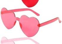 ZNHIS Heart Shaped Sunglasses, Party Glasses, 3 Pairs, Heart Shaped Glasses, Heart Sunglasses, Colorful Sunglasses