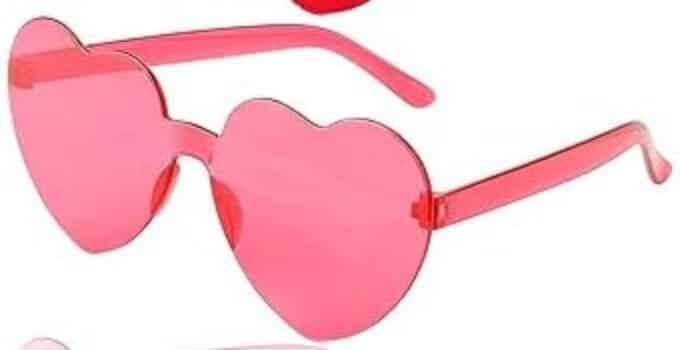 ZNHIS Heart Shaped Sunglasses, Party Glasses, 3 Pairs, Heart Shaped Glasses, Heart Sunglasses, Colorful Sunglasses