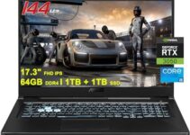 Asus TUF F17 Gaming Laptop | 17.3″ FHD 144Hz | Intel 6-Core i5-11400H >i7-10870H | 64GB DDR4 1TB + 1TB SSD | GeForce RTX 3050 4GB Graphic | Backlit Thunderbolt4 Win11 Black + 32GB MicroSD Card