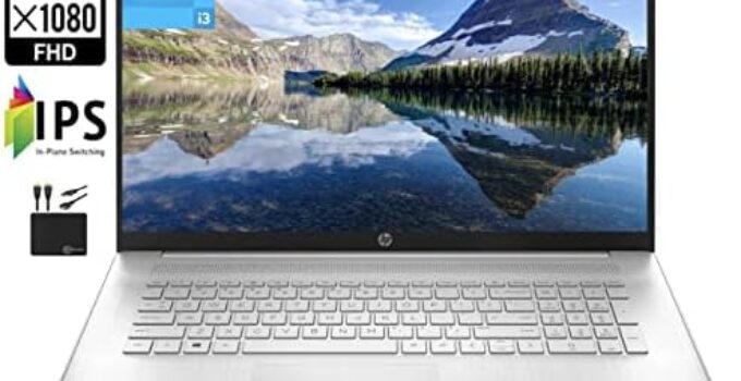 2022 Newest HP 17.3″ FHD IPS Laptop Computer, 11th Gen Intel Dual Core i3-1115G4 (Upto 4.1GHz, Beats i5-1030G7), 16GB RAM, 256GB PCIe SSD,UHD Graphics, Bluetooth, HDMI,Webcam, Windows 11+MarxsolCables