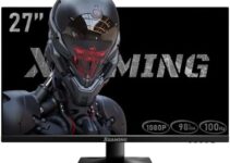 27 Inch Computer Gaming Monitor 100Hz 3ms 1080P FHD 98% sRGB IPS 16:9 Wide Screen Build-in Speakers,Eye Care Frameless Machine,HDR,FreeSync,HDMI/VGA Display Ports,VESA Mounted,Tilt Adjustable,Metal