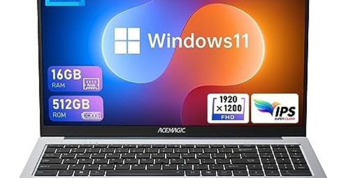 ACEMAGIC Laptop 16 inch FHD Display, 16GB RAM 512GB ROM with Intel 12th Gen Alder Lake N95(4C/4T, Up to 3.4GHz) Laptop Computer Support WiFi, BT5.0, 1MP Webcam, 3*USB3.2, Type-C