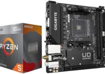 AMD Ryzen 5 4600G 6-Core 12-Thread Unlocked Desktop Processor with Wraith Stealth Cooler Bundle with Gigabyte A520I AC Motherboard (AM4/ Mini-ITX/PCIe 3.0 x4 M.2/Q-Flash Plus/Gaming GbE LAN/)