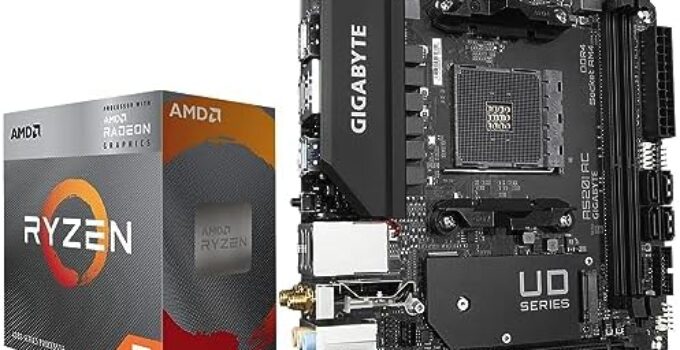 AMD Ryzen 5 4600G 6-Core 12-Thread Unlocked Desktop Processor with Wraith Stealth Cooler Bundle with Gigabyte A520I AC Motherboard (AM4/ Mini-ITX/PCIe 3.0 x4 M.2/Q-Flash Plus/Gaming GbE LAN/)