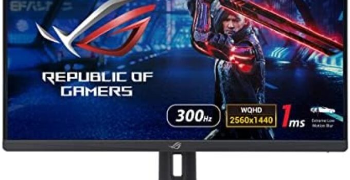 ASUS ROG Strix 27” 1440P Gaming Monitor (XG27AQMR) – 27”, QHD (2560 x 1440), Fast IPS, 300Hz, 1ms, G-SYNC Compatible, FreeSync Premium Pro, Extreme Low Motion Blur Sync, DisplayPort, DisplayHDR 600