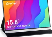 AYY Portable Monitor 15.8 Inch FHD 1080P Portable External Second Monitor HDMI Travel Screen for Laptop Desktop, MacBook, Phones, Tablet, PS5/4, Xbox