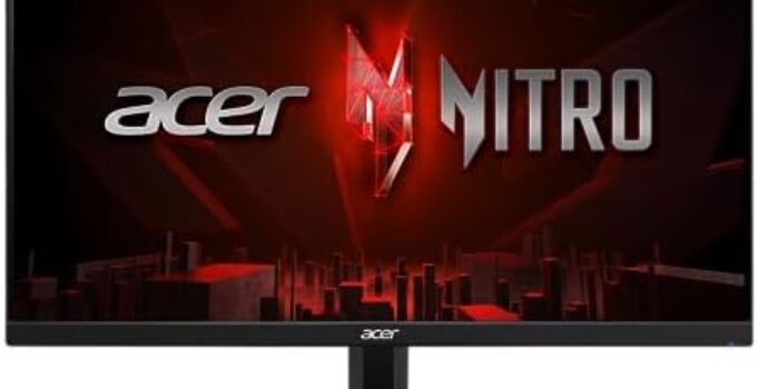 Acer Nitro 27″ Full HD 1920 x 1080 PC Gaming IPS Monitor | AMD FreeSync Premium | 180Hz Refresh | Up to 0.5ms | HDR10 Support | 99% sRGB | 1 x Display Port 1.2 & 2 x HDMI 2.0 | KG271 M3biip,Black