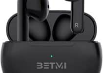 BETMI – True Wireless Earbuds – in-Ear Bluetooth5.3 Headphones – 40H Playtime, IPX5 Waterproof TWS with Dual Mic for Sport, Light-Weight Earphones for Android iOS/iPhone – Black