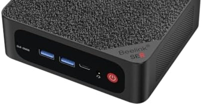 Beelink SER5 Mini PC, AMD Ryzen 7 5800H(Up to 4.4GHz) 8C/16T, Mini Desktop Computer 16GB DDR4 RAM 1TB NVMe SSD, Small Gaming PC Support 4K@60Hz Output/BT5.2/WiFi 6 for Gaming/Office/Home