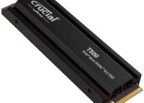 Crucial T500 1TB Gen4 NVMe M.2 Internal Gaming SSD with Heatsink, Up to 7300MB/s, Playstation 5 Compatible + 1mo Adobe CC All Apps- CT1000T500SSD5