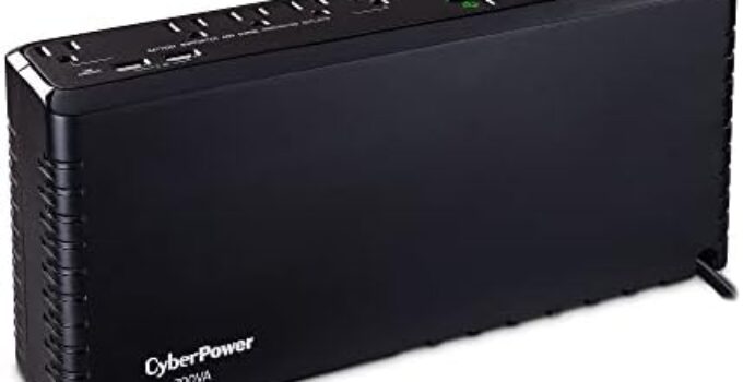 CyberPower SL700U Standby UPS System, 700VA/370W, 8 Outlets, Slim Profile, Black