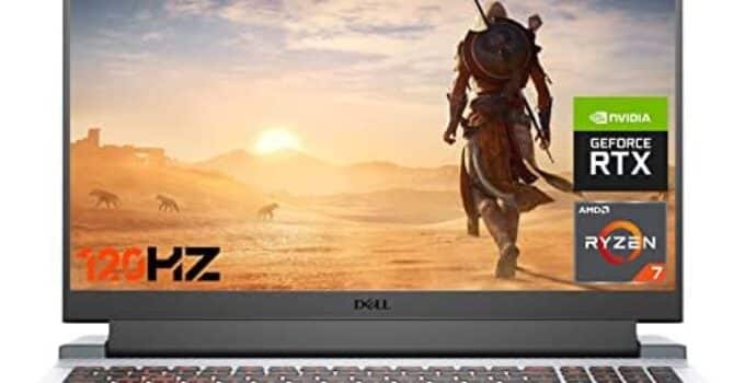 Dell Newest G15 Gaming Laptop, 15.6″ FHD 120Hz Display, AMD Ryzen 7 5800H 8-Core Processor, GeForce RTX 3050 Ti, 32GB RAM, 512GB SSD, Webcam, HDMI, Wi-Fi 6, Backlit Keyboard, Windows 11 Home, Grey