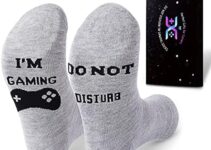Do Not Disturb Gaming Socks, Gamer Socks Funny Gifts for Teenage Boys Mens Womens Father Dad Hunband Sons Kids Game Lovers