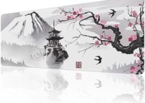 ETZ Japanese Cherry Blossom Mouse Pad (31.5 × 11.8 × 0.12 inch) Extended Large Mouse Mat Desk Pad, Stitched Edges Mousepad,Non-Slip Rubber Base,Gaming Mouse Pad,Office & Home.