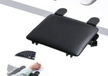 Ergonomic Desk Extender, Eulps Computer Arm Rest for Desk, Foldable Arm Support, Leather Elbow Rest Pad for Home and Office, Easy Typing & Pain Relief