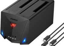 FIDECO USB 3.2 Gen 1 to Hard Drive Docking Station, Hard Drive Dock for 2.5 or 3.5 inch SATA I/II/III HDD SSD with Hard Drive Duplicator/Offline Clone Function and 2 USB Cables, Support UASP