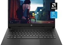 HP 14 Laptop, AMD 3020e, 4 GB RAM, 64 GB eMMC Storage, 14-inch HD Touchscreen, Windows 10 Home in S Mode, Long Battery Life, Microsoft 365, (14-fq0050nr, 2020)
