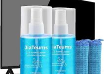 JiaTeums TV Screen Cleaner Spray, Touchscreen Cleaning Spray with Wipe Cloth for LCD LED, CD DVD VCD Displays on Computer Laptop Phone Electronic Screen, Monitor, Glasses (200ml/6.7oz x2)