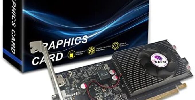 KAER GeForce GT 1030 2GB GDDR5 Low Profile Graphics Card 64 Bi DirectX 12 PCI Express 3.0 x4 Dual Monitors of DVI and HDMI, Nvidia PC Gaming Video Card