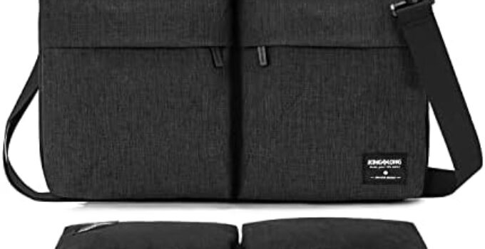 KINGSLONG 17 17.3 inch Laptop Bag Carrying Sleeve Case with Shoulder Strap, Slim Lightweight Handbag Cover for Men Women Fit for Acer Asus Lenovo HP Toshiba Computer Notebook Black
