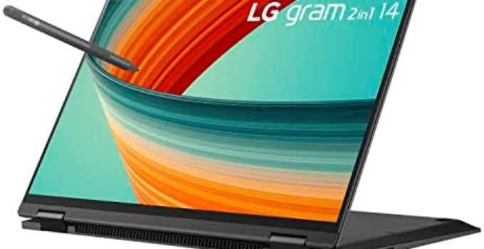 LG gram 14” 2in1 Lightweight Laptop, Intel 13th Gen Core i5 Evo Platform, Windows 11 Home, 16GB RAM, 512GB SSD, Black