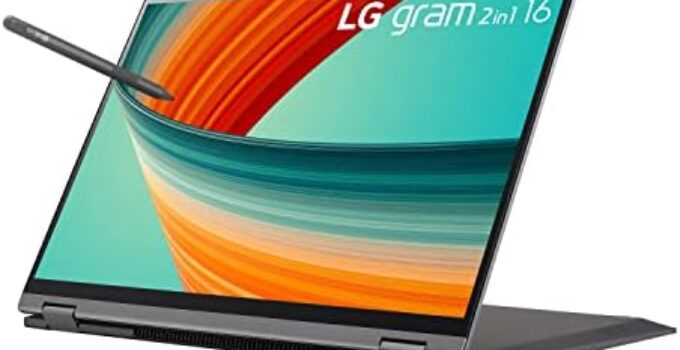 LG gram 16” 2-in-1 Lightweight Laptop, Intel 13th Gen Core i7 Evo Platform, Windows 11 Home, 16GB RAM, 2TB SSD, Gray