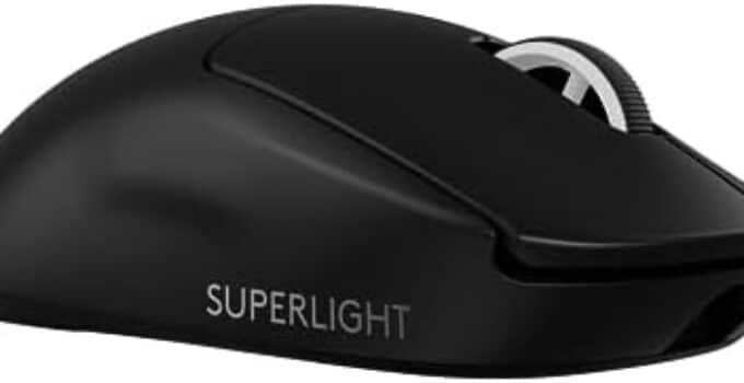 Logitech G PRO X SUPERLIGHT 2 LIGHTSPEED Wireless Gaming Mouse, Lightweight, LIGHTFORCE Hybrid Switches, HERO 2 Sensor, 32,000 DPI, 5 Programmable Buttons, USB-C Charging, PC & Mac – Black